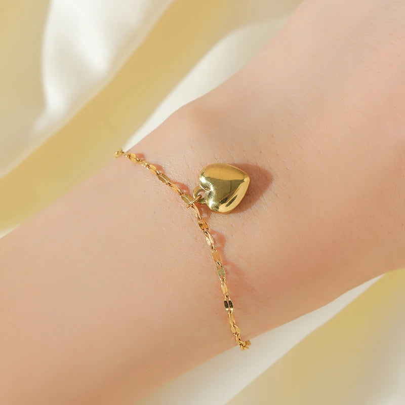Conjunto design coração e banho 18k